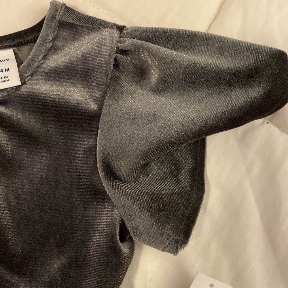 NWT Old Navy Gray Soft Velvet Dress - Picture 4 of 5